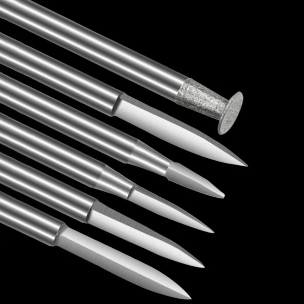 Wood Carving Drill Bits Set 6Pcs for Rotary Tools Featuring 3mm Shank for Detailed Engraving Lettering and Wood Grinding Work