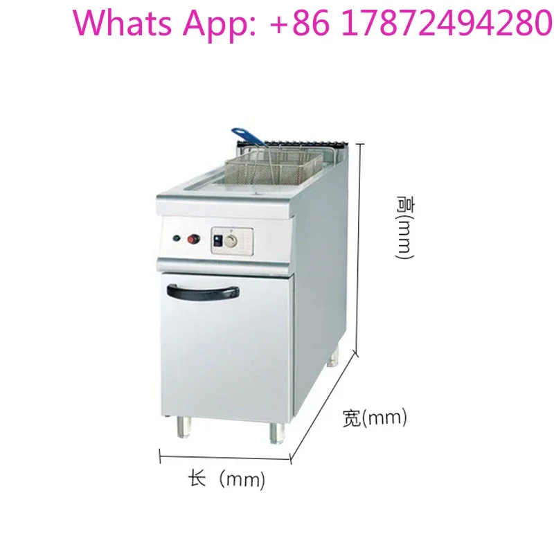 Commercial Vertical Stainless Steel Lava Rock Grill 1 Tank & 1 Basket Fryer Bain Marie Pasta Cooker Griddle with Cabinet