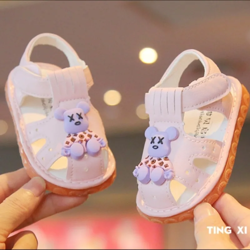 

Baby Sandals Summer Cute Little Bear Baby Shoe 0-2y Baby Walking Shoes Cartoon Soft Sole Girl Sandals Anti Slip Boys' Shoes 여아샌들