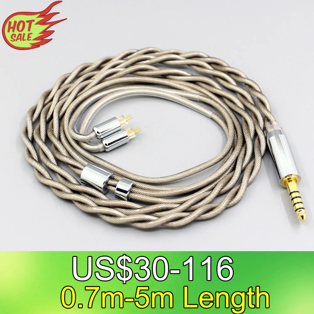 

LN07830 Type6 756 core 7n Litz OCC Silver Plated Earphone Cable For 0.78mm BA W4r UM3X UM3RC JH13 High Step 2 core 2.8mm