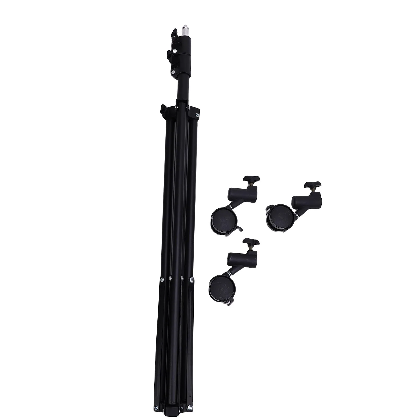 Photography Light Tripod Foldable Nylon Metal Practical Photography Light Stand with  Brake Wheels for Video Recording