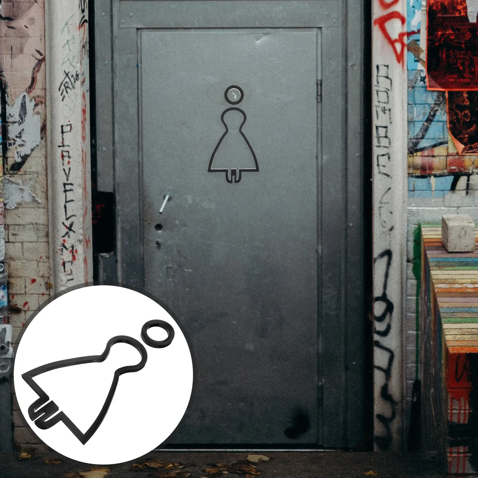 Acrylic Bathroom Sign Male Toilet Room Indicator Modern Restroom Door Marker Indoor Outdoor