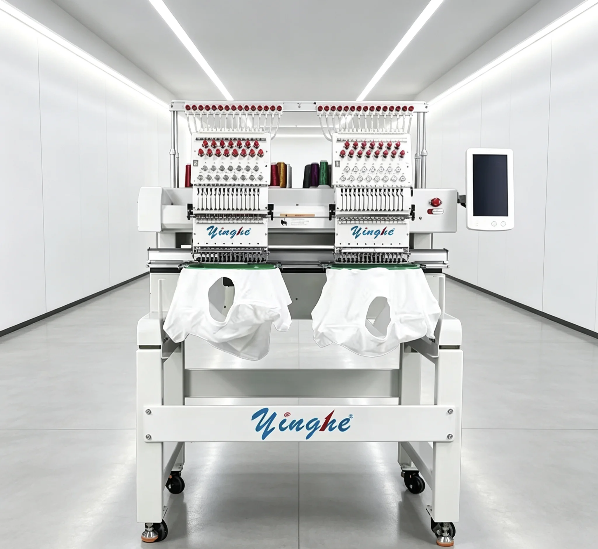 After Sales Global Technical Support  1502 Double Head 500*400mm Overseas Installation Guidance Garment Embroidery Unit