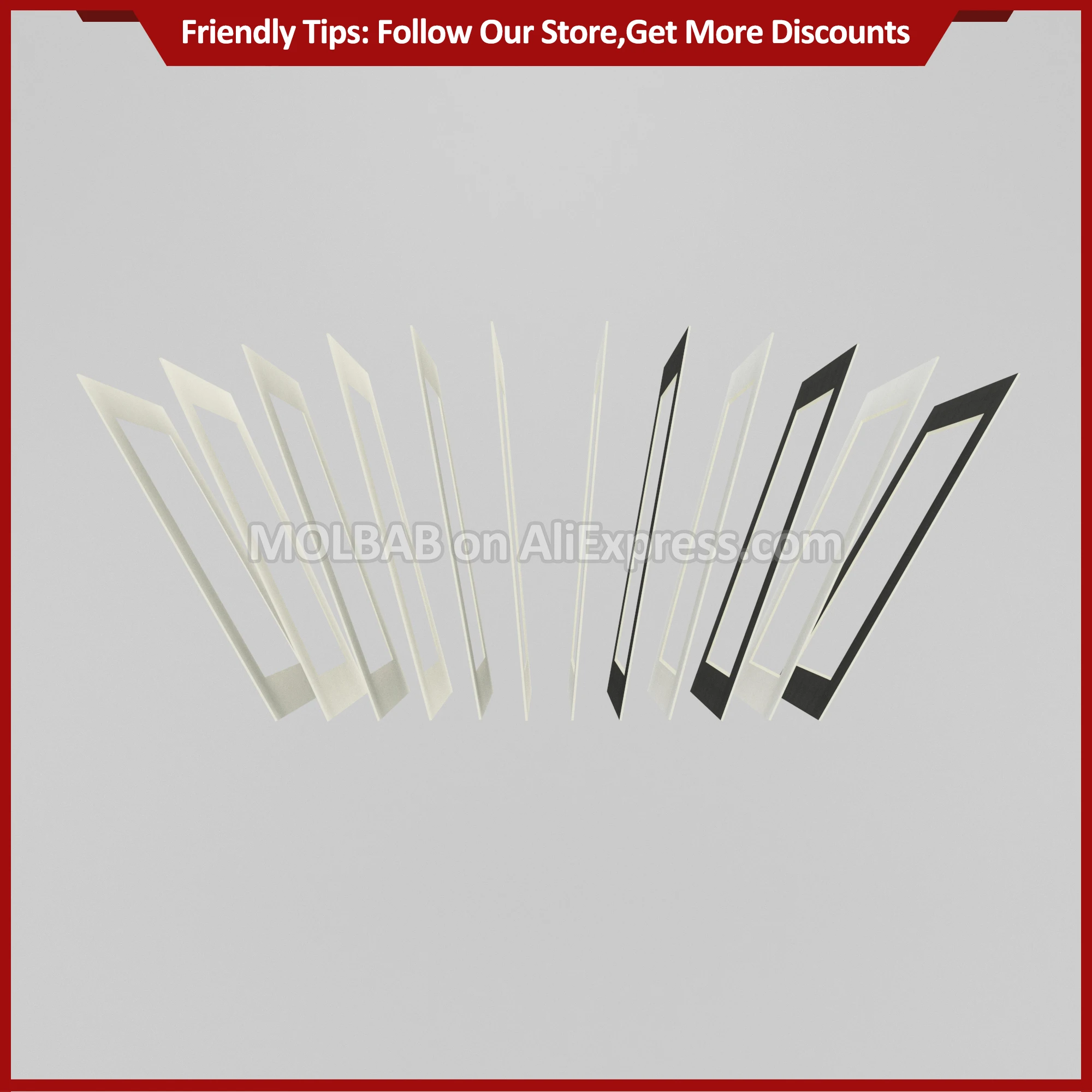 White/Black Photo Mats Rectangle/Oval/Square/Circle Paper Mounts For 6/7/8 inch Picture Frame Passepartouts 100PCS/Lot Wholesale