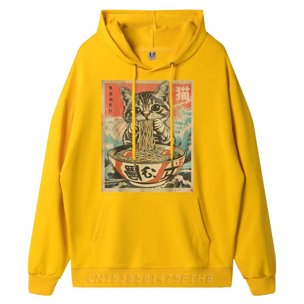 Cat Eating Ramen Noodles Kawaii Manga Japanese Food Luxury Clothing Skin-friendly and soft Luxury Clothes Men