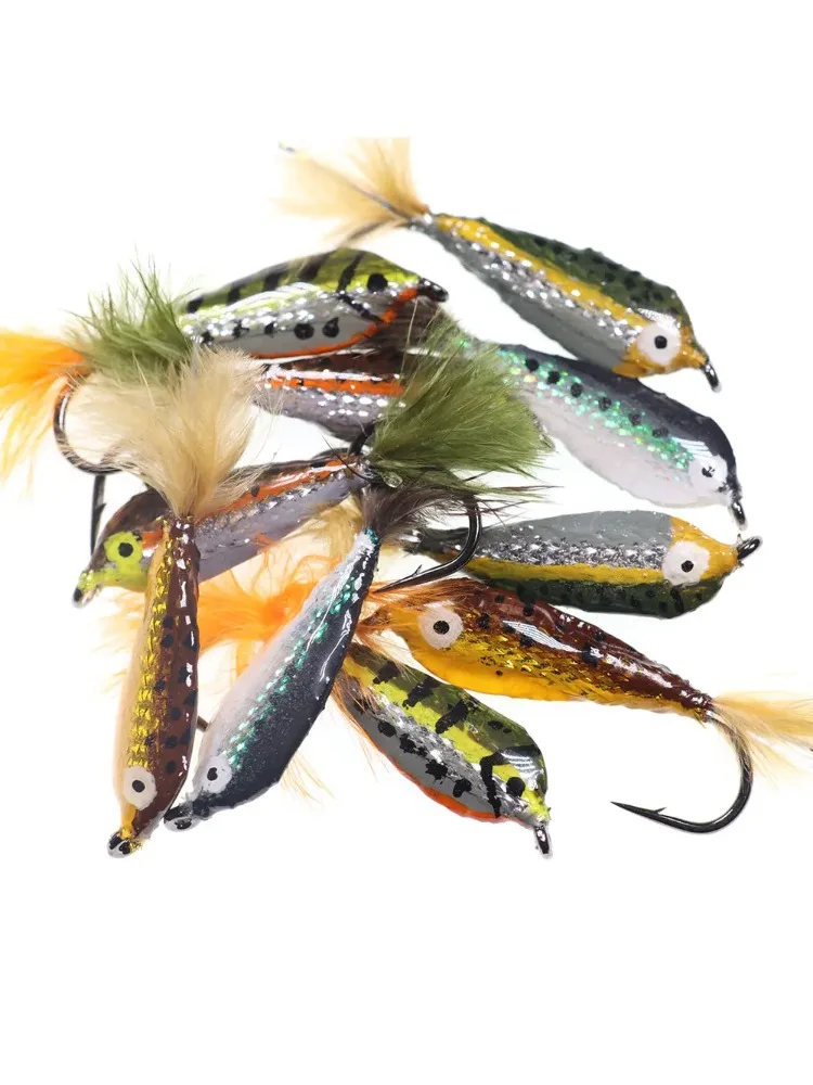 Bimoo 3-teiliges Set Epoxidharz-Minnows Streamer-Fliegen für Forellen- und Regenbogenforellen-Angeln # 4