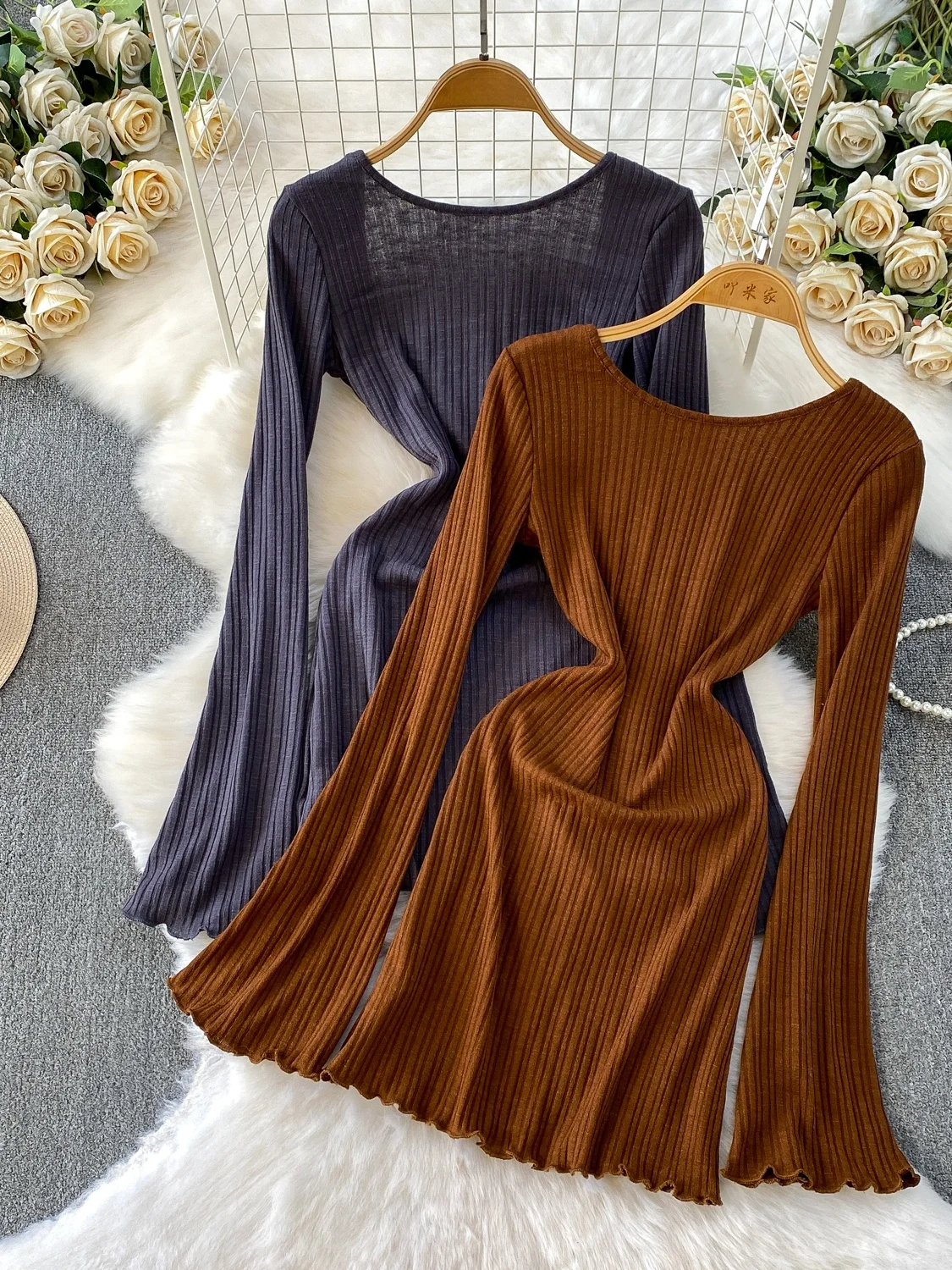 

Sk Трикотажная юбка трапециевидной формы с колокольчиками круглого цвета Ne Bal Design Slim Fit с высокой талией Pure Desire Sle для женщин