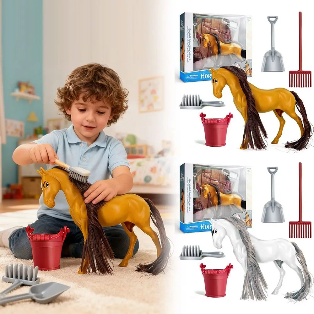 Stylish Educational Ranch Horse Model Realistic DIY Horse Toys Learning Farm Animal Collection Birthday Gifts