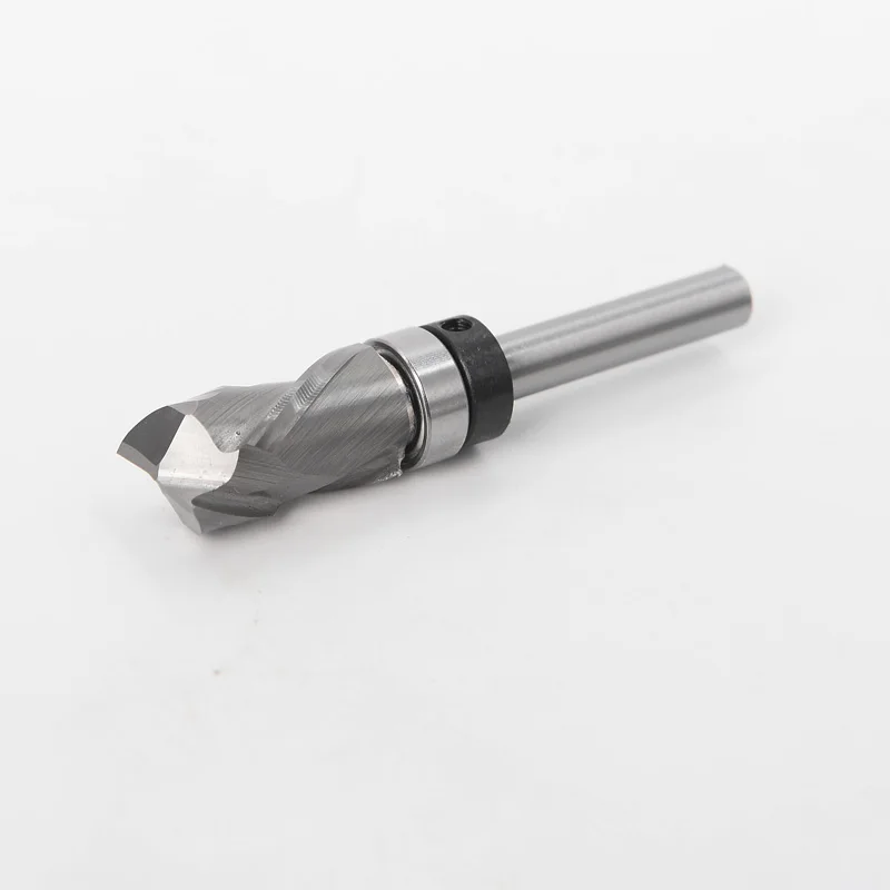 Bearing Ultra-Performance Compression Flush Trim Solid Carbide CNC Router Bit for Woodworking End Mill 1/4 Inch Shank