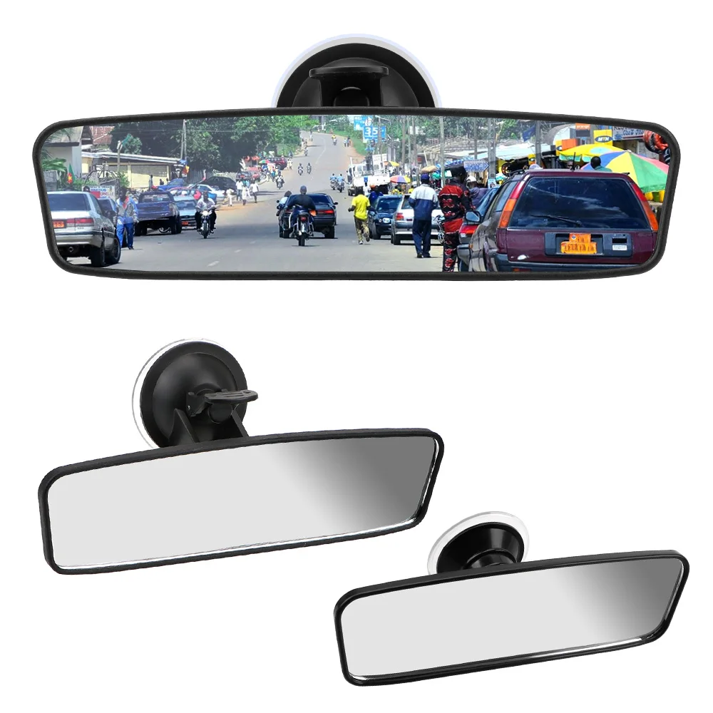 Wide-angle Rearview Mirror Car-styling Interior Rear View Mirror Adjustable Suction Cup Universal 360° Rotates Car Rear Mirror