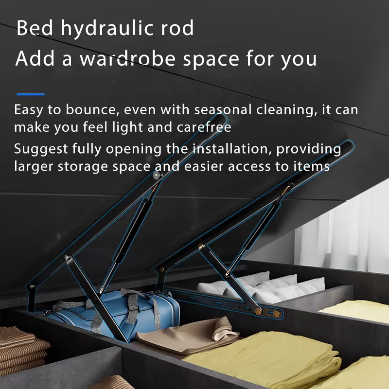 Black super load bearing can withstand 65 or 90kg gas spring bracket suitable for 0.8-2m tatami or bed