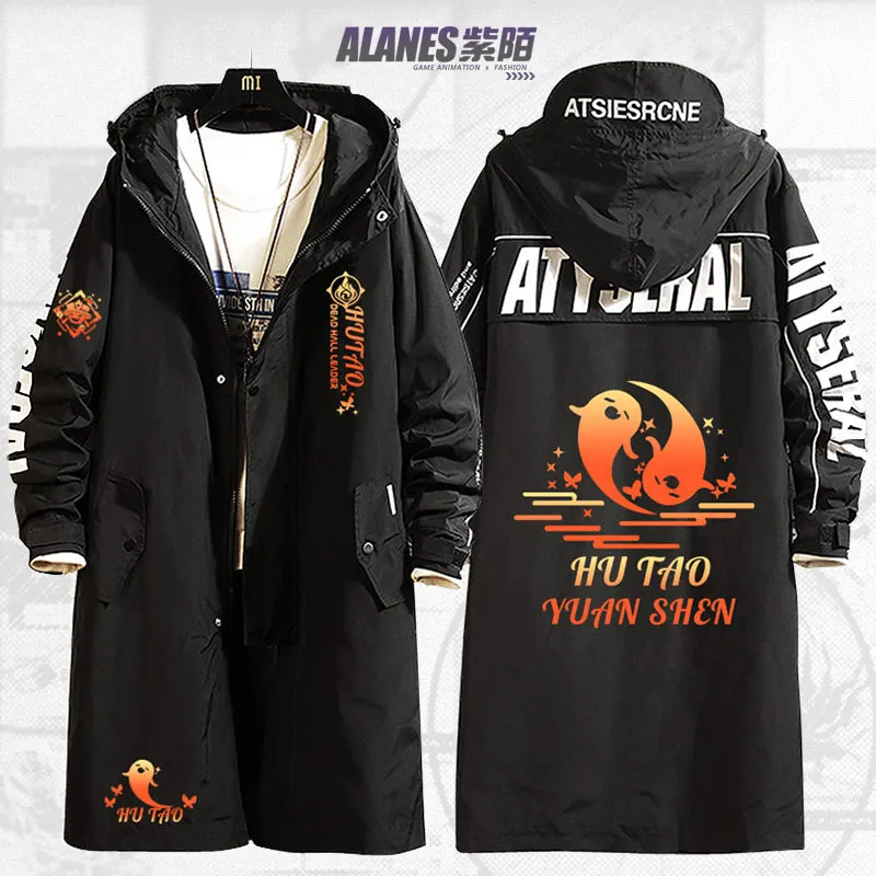 Game Genshin Impact HuTao Windbreaker Sweater Manga cosplay Long Sleeve Male Hooded Hu Tao jacket clothes Japanese Coat suits