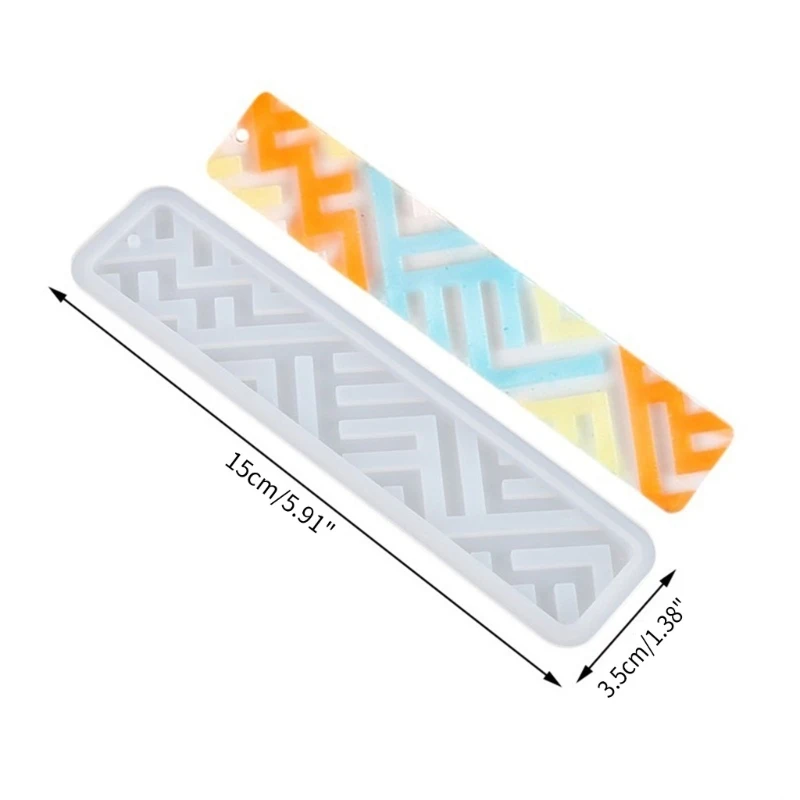 Rectangle Silicone Bookmarks Mold DIY Making Epoxy Resin Jewelry Craft Mould