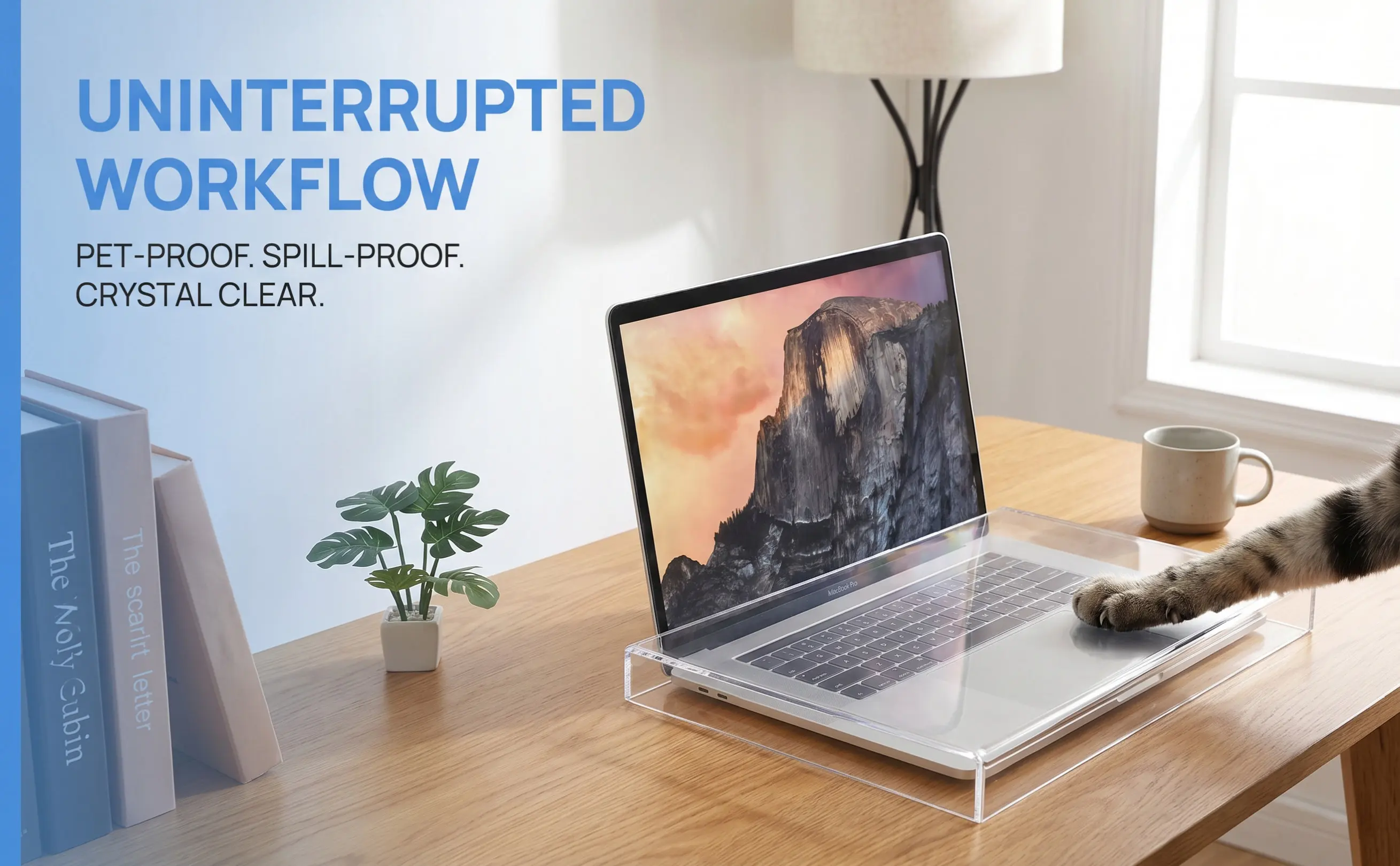Clear Acrylic Keyboard Protector Ultra Thin Waterproof Dust Proof Protective Cover for All Standard Keyboards Keyboard
