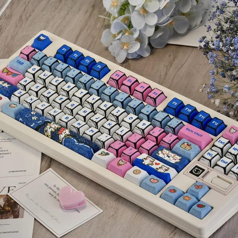 New factory full five sided heat sublimated PBT compatible mechanical keyboard with 60-108 keys