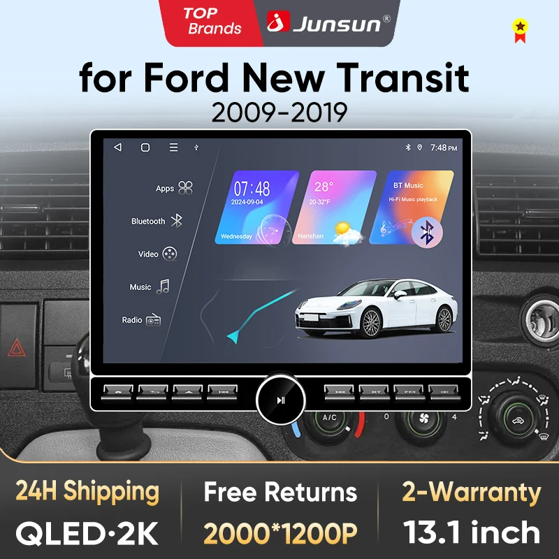 Image of Junsun 13,1″ QLED Wireless CarPlay Android Auto Autoradio für Ford Transit 2009-2019 Intelligente Systeme DSP SWC RDS GPS FM BT