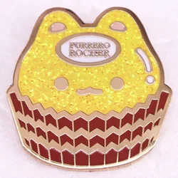 Purrero Rocher Enamel Pin Kawaii Chocolate Metal Badge Brooch Funny Gifts Jewelry