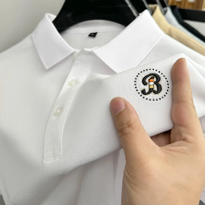Polo Shirt for Men, Casual Short-Sleeved, Sports Golf Shirt, Stylish Embroidery, Available in Multiple Colors, Suitable for Daily Gatherings, Business Commuting, and Outdoor Wear