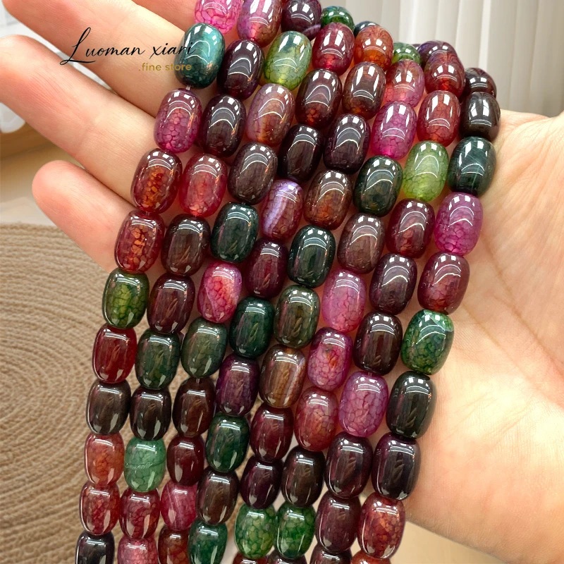 

Бусины-разделители из натурального камня: турмалин и цветной агат, 10x14 мм, для изготовления ювелирных изделий, браслетов, шармов и аксессуаров своими руками