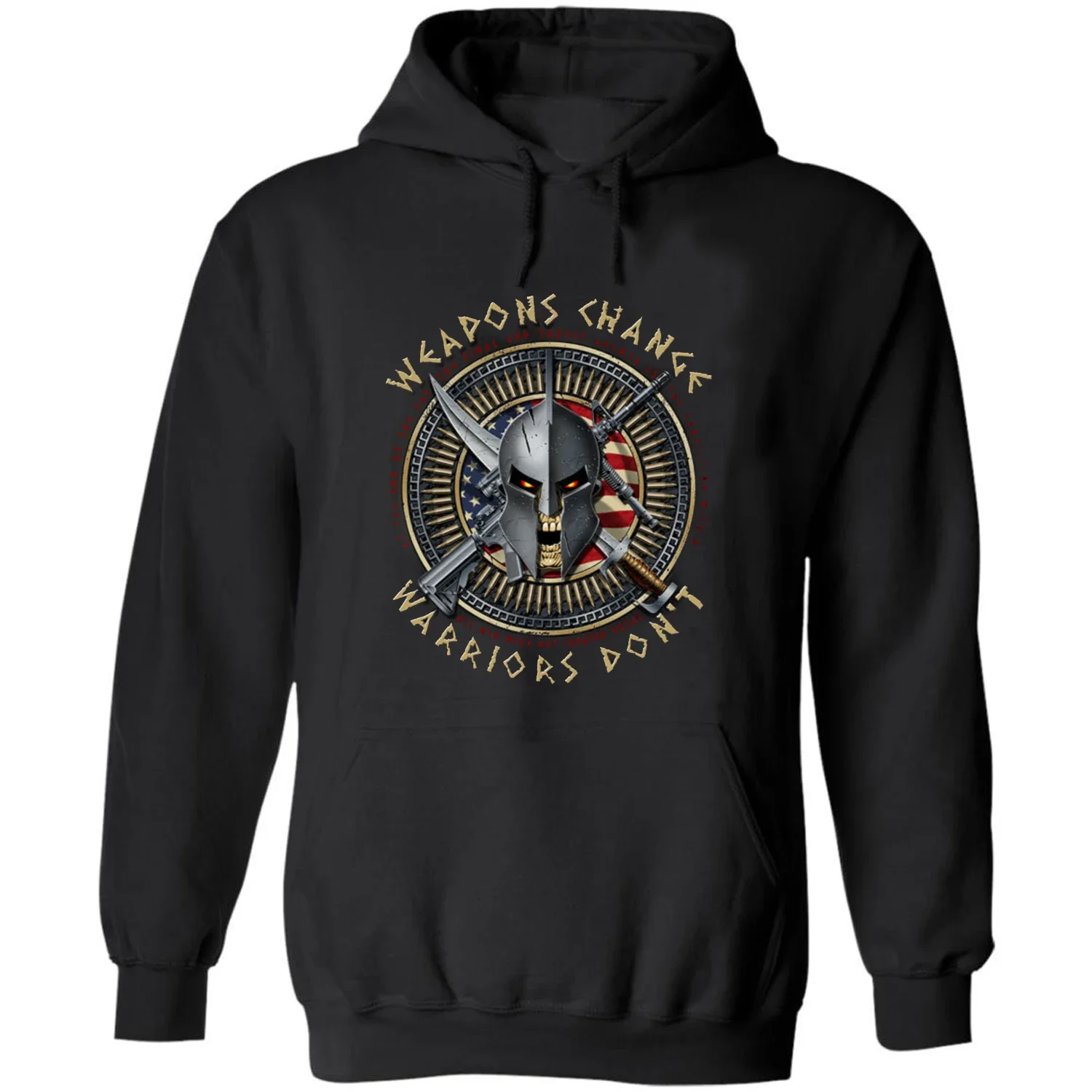 

Weapons Change, Warriors Don’t. American Spartan Warrior Pullover Hoodie 100% Cotton Casual Mens Sweatshirt Fashion Streetwear