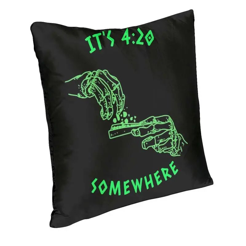 Custom Its 420 Somewhere Neon Square Pillow Cover Home Decor Cushion Cover Throw Pillow for Living Room Double-sided Printing