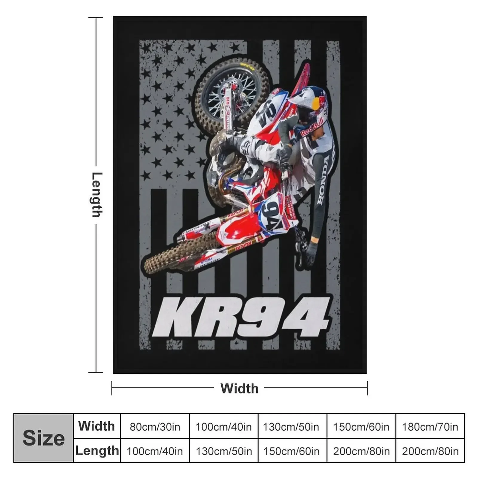 Ken Roczen KR94 American Flag 450 94 USA Supercross Champion Throw Blanket christmas gifts Blankets For Bed Sofa Blankets