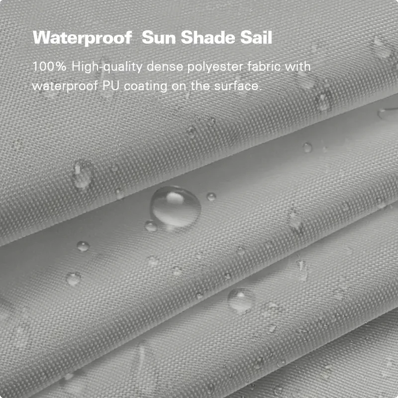Прямоугольный серый солнцезащитный парус, водонепроницаемый тент, непромокаемая солнцезащитная ткань с защитой от ультрафиолета, подходит для балкона, двора