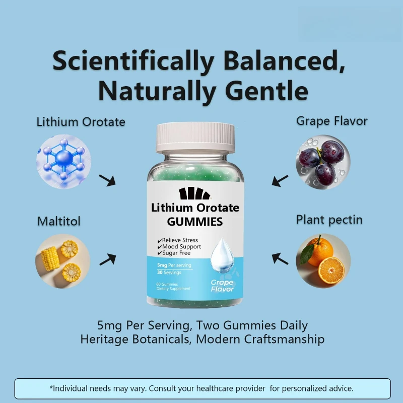 20 ملغ لكل مكمل تقديم، 60 كبسولة نباتية، مكمل ليثيوم #4