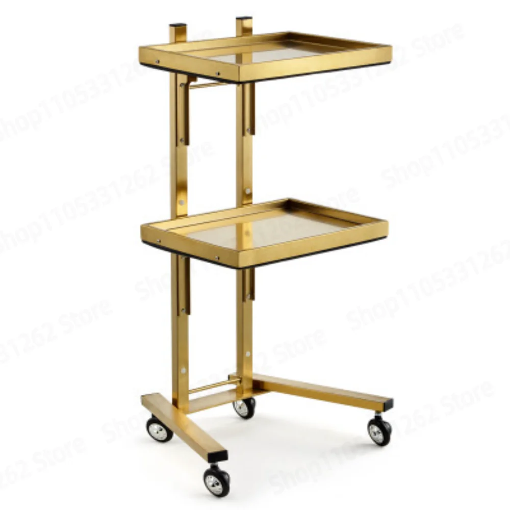 Barber Shop Cart Beauty Salon Special Multi-functional Hair Salon Hand Push Beauty Cart Thickened Stainless Steel