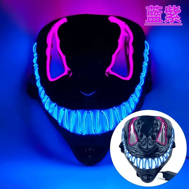 Halloween Horror Venom LED Glow Mask Dance Will Send A Pair of Scary Costume Masks To Cosplay Create A Prop Atmosphere Fashion