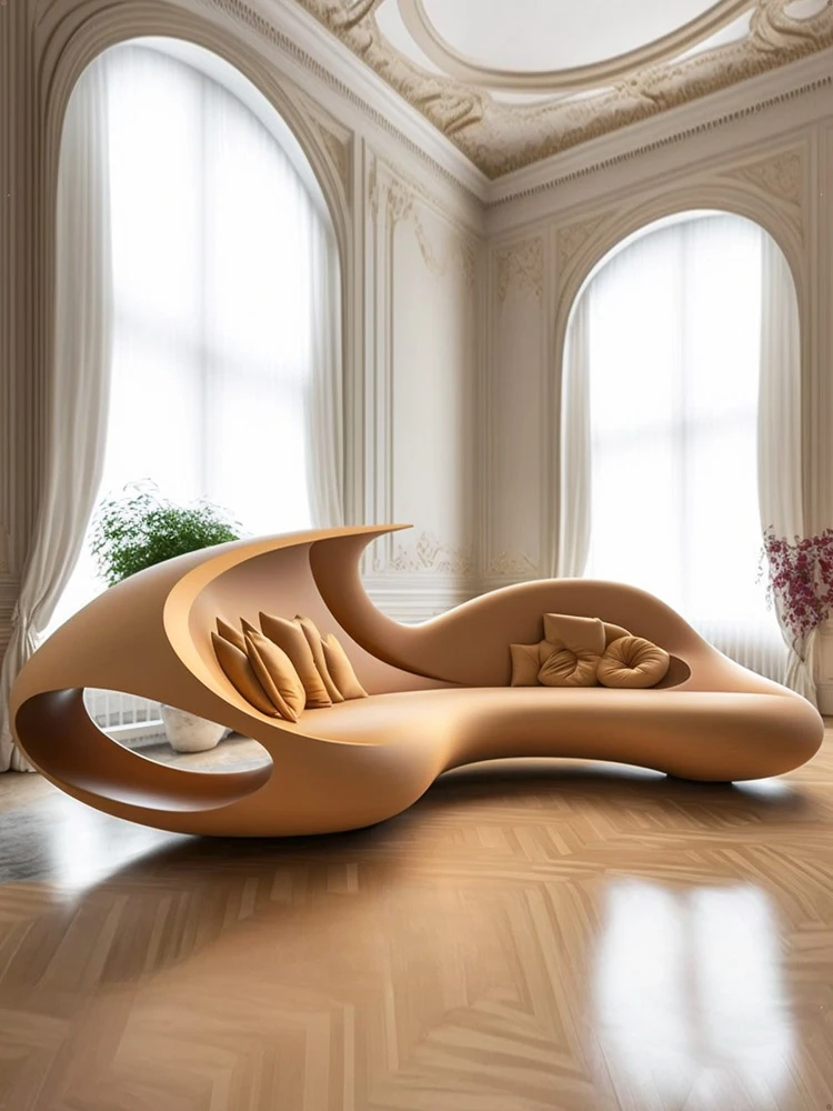 Italy special-shaped arc sofa art line multiplayer sofa