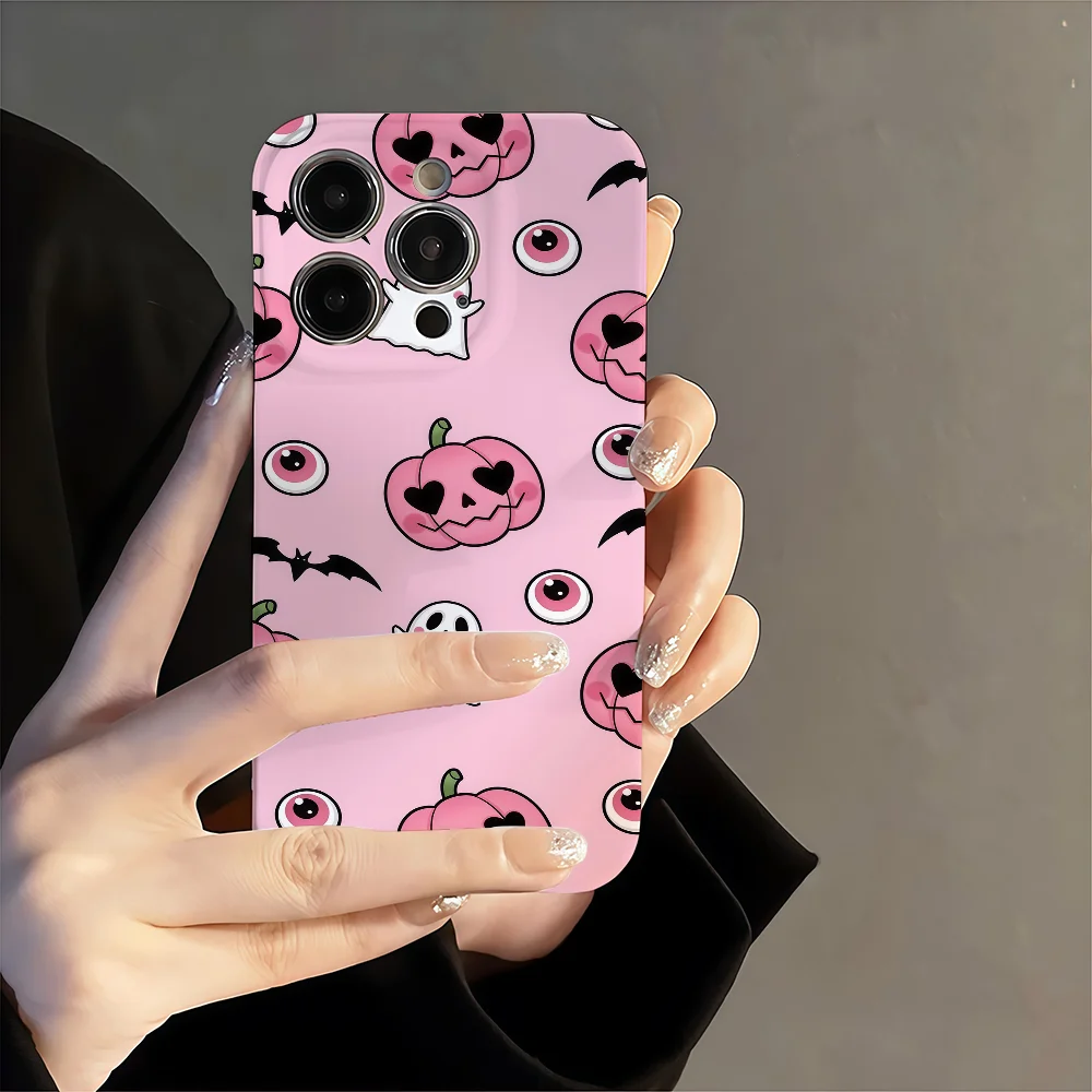 Чехол для телефона «Жуткий тыквенный» на Хэллоуин для iPhone 17, 16, 15, 14, 13, 12, 11 Plus Pro Max Mini, чехлы из пленки с точными отверстиями