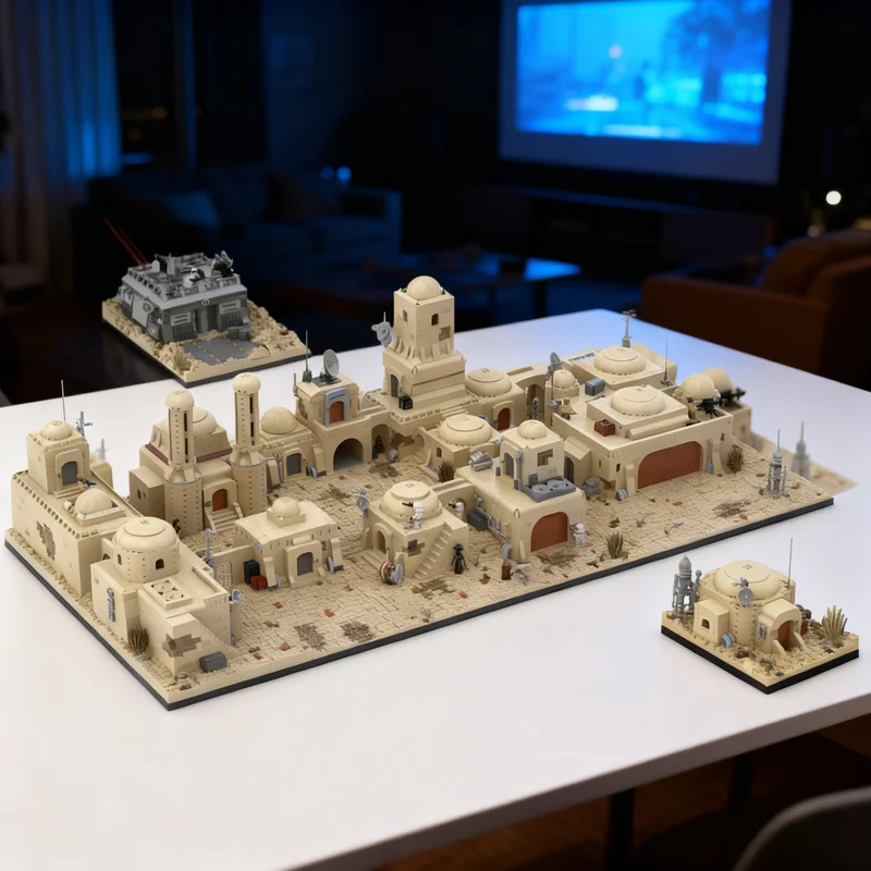 

14860 деталей MOC SW Tatooine Mos Eisley Cantina (без деталей) — Конструктор «Звездные войны», модель для сборки, креативный подарок, декор для демонстрации, премиум-качество