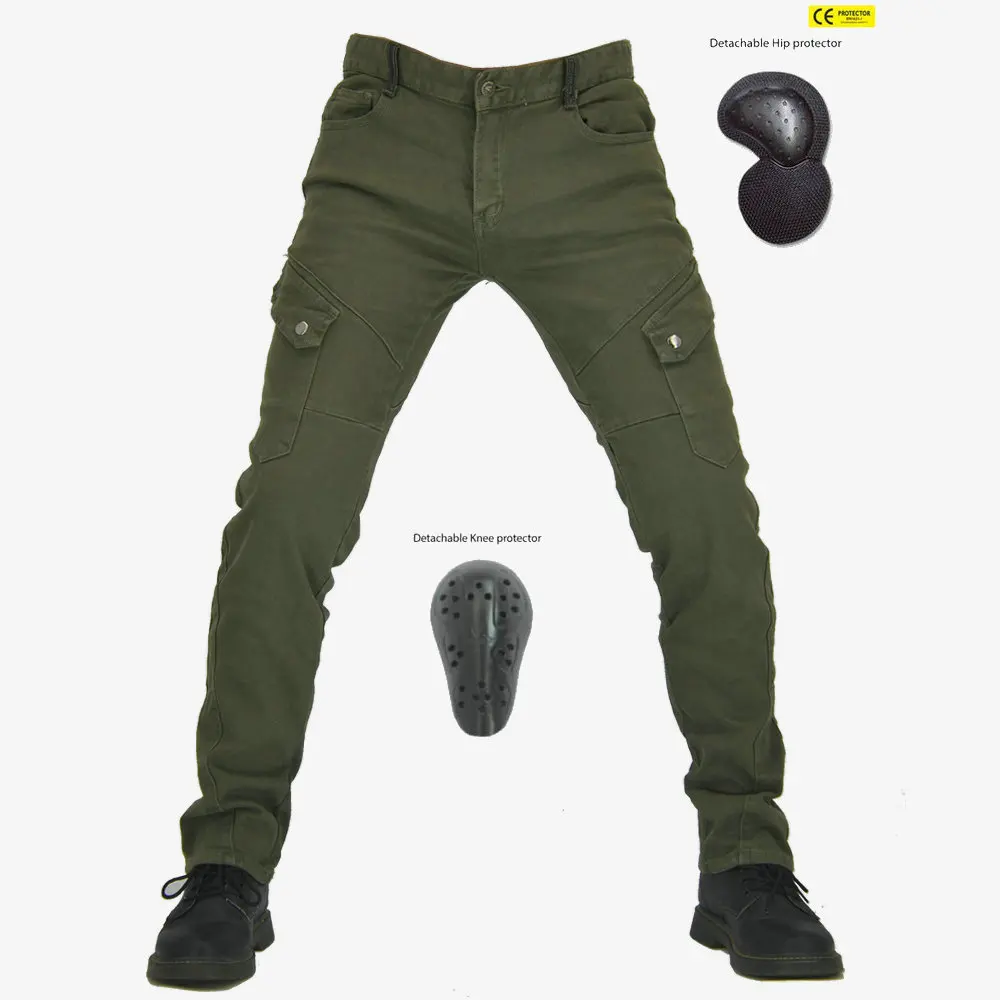 

Retro Bike Jeans Pads Upgrade Slim Pants Motorcycle Denim Rider Pants Mens Motorbike Jeans Anti-fall Motorcycle Cargo Trousers