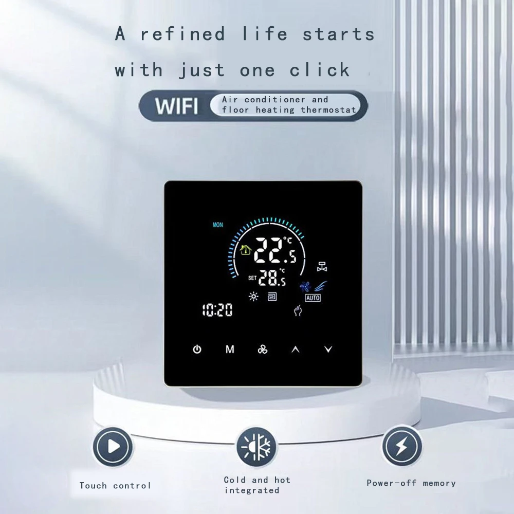 WiFi Thermostat For Fan Coil Air Conditioning And Warm Underfloor Water Heating Temperature Controller 220V Tuya Smart Life Home