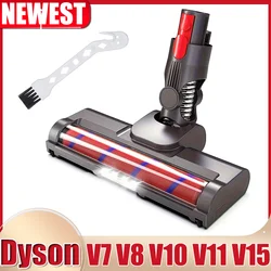 Motorhead For Dyson V15 V8 V7 V10 V11, Hardwood Floor Attachment For Dyson, Soft Roller Brush Head Replacement With LED Light