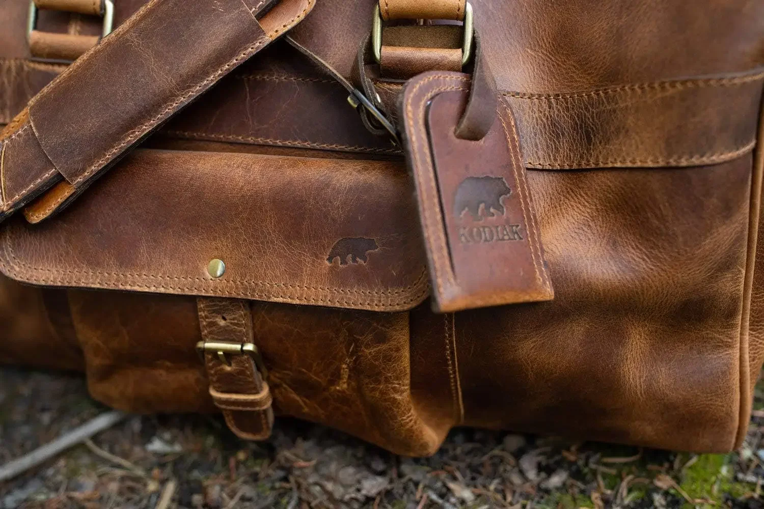 Large Weekender Travel Duffel (60L), Canvas Overnight Outdoor Bag (Antique Brown)