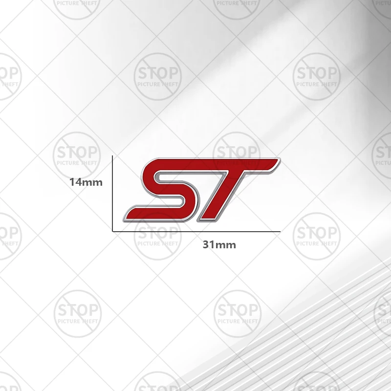 ST Logo Car Interior Steering Wheel Sticker Center Console Decoration Badge For Ford ST Line Puma C-MAX Focus Mondeo Kuga Fiesta