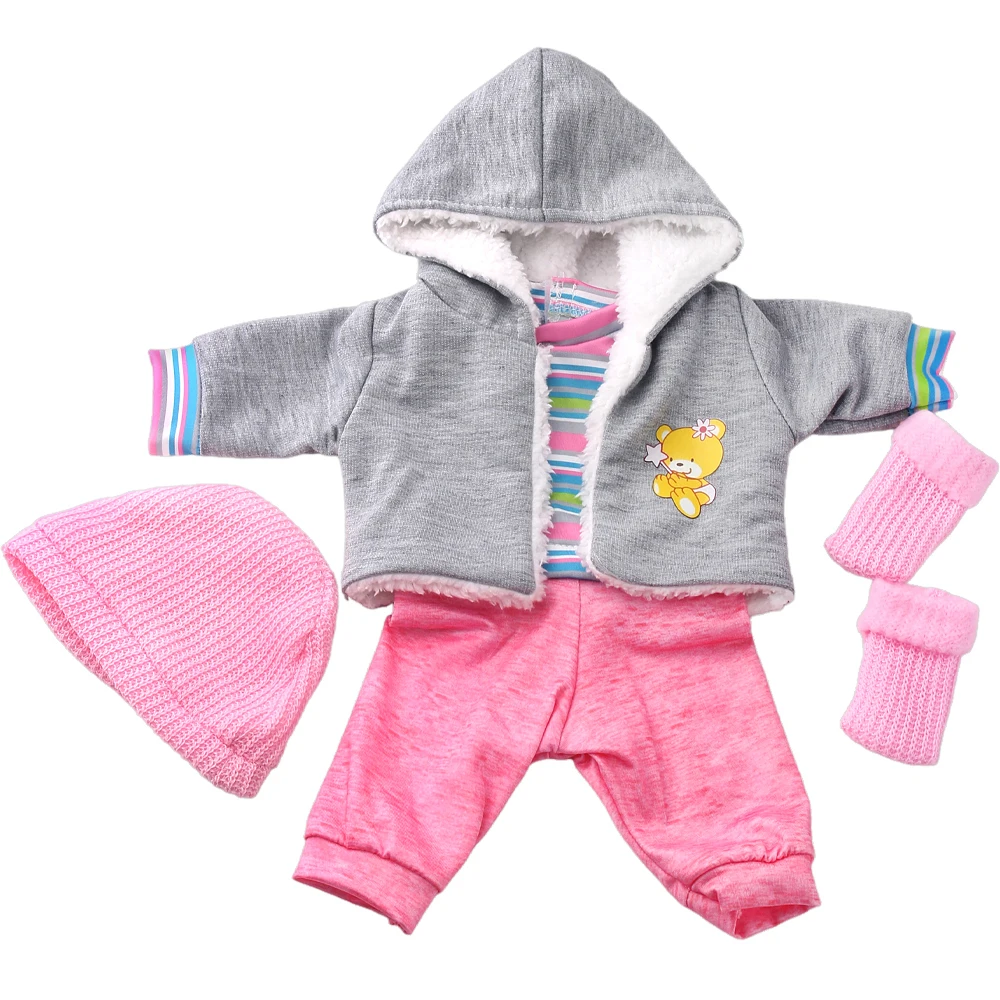 Roupas de bonecas reborn, 43 cm, terno casual, boneca americana, 18 espaços, meninas, ursos e geração, bonecas, jumpers, macacão, roupas, calças