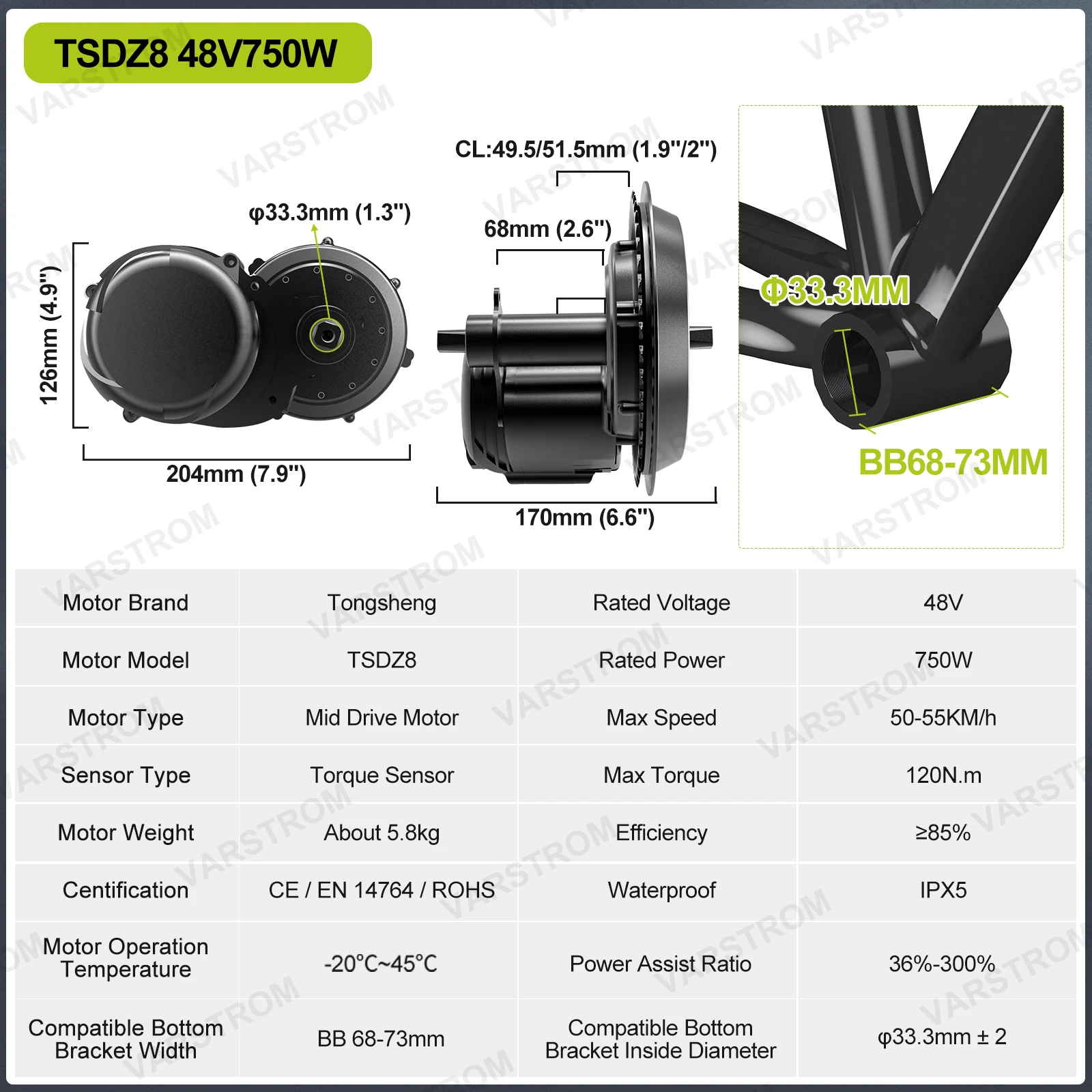 مجموعة محرك فارستروم ميد درايف - مراجعة Torque Sensor Mid Drive Motor Kit وسعره
