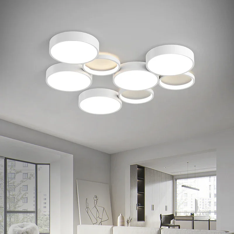 led minimalista smart ceiling lights modern circles combination lighting home decor fixtures living room and bedroom 01