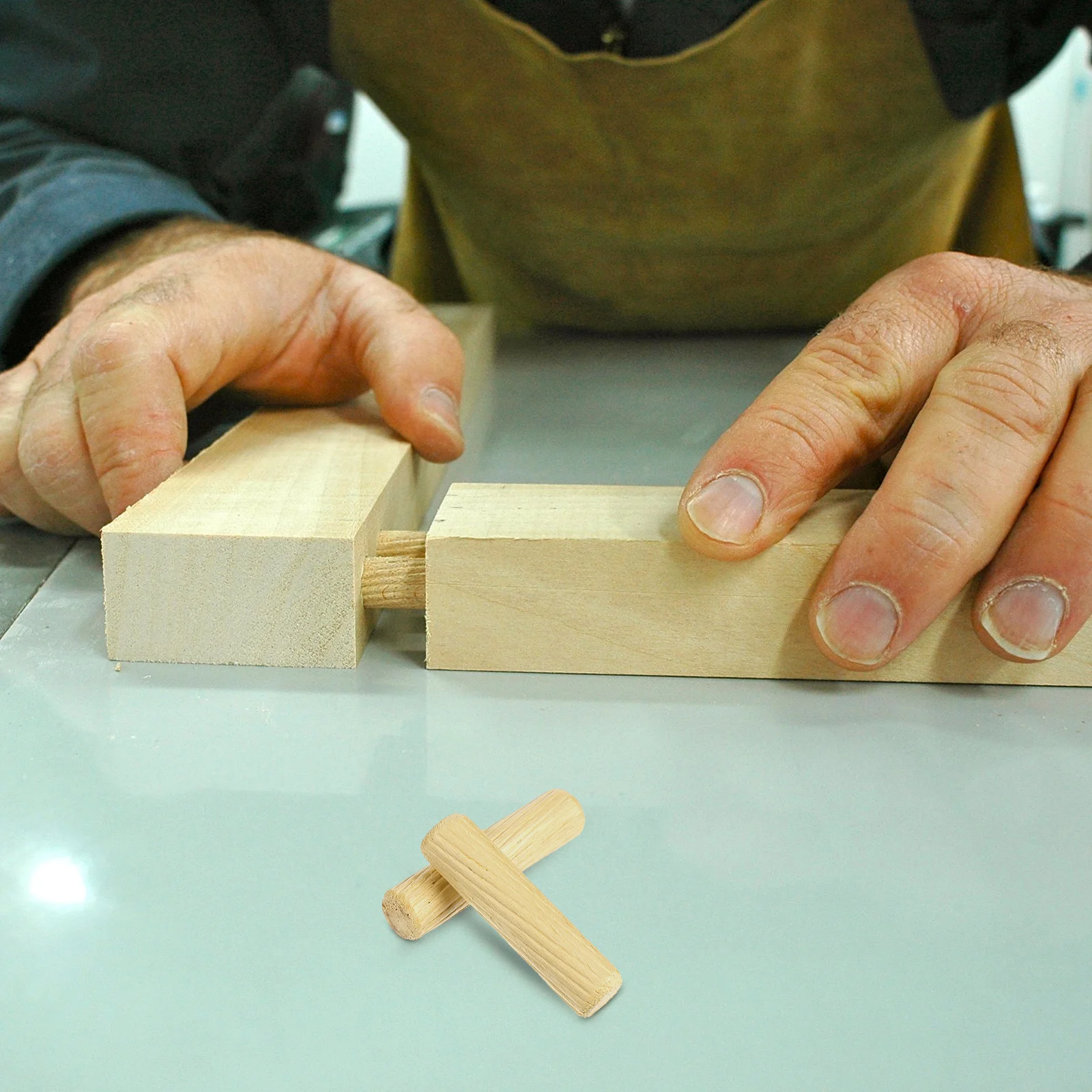 

500Pcs Durable Wooden Dowel Density Hardwood Furniture Fitting Wood Rods Chamfered Ends for Easy Insertion and Reuse