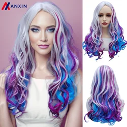 Anxin Excellent Women's Colorful Curly Party Wig Stylish and Fashionable