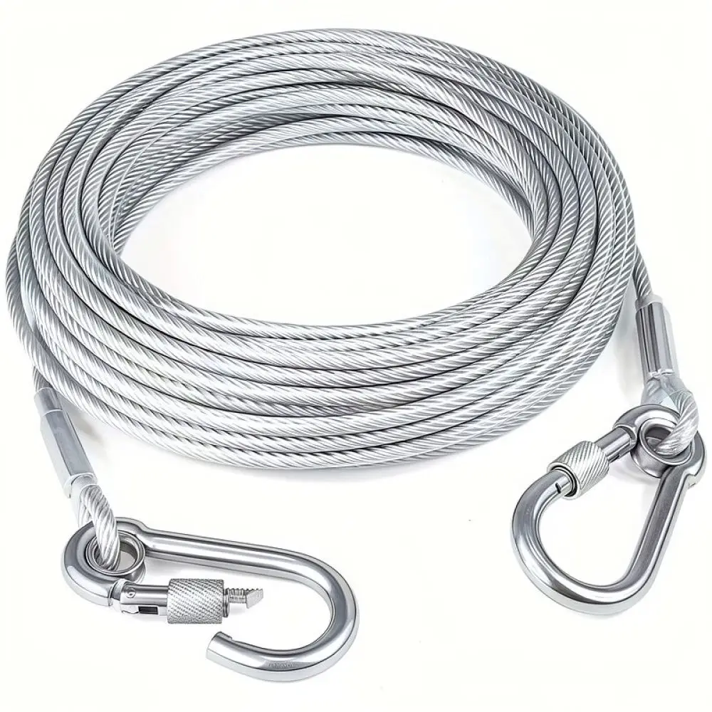 Anti Bite Steel Wire Dog Lead Heavy Duty Metal Traction Rope For Large Medium Small Dogs Outdoor Training Equipment