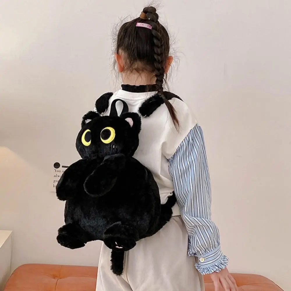 Doll Toy Plush Cat Shoulder Bag Big Eyes Cat Portable Cartoon Backpack Korean Style Large Capacity Funny Plush Toy Bag Outdoor