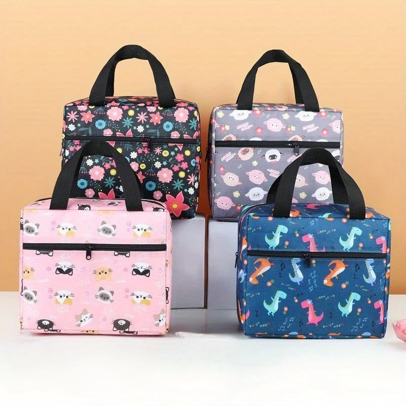 Lunch Box for Kids Women Men Reusable Pink Lunch Tote for School Office Work Picnic Hiking Large Capacity Lunch Organizer