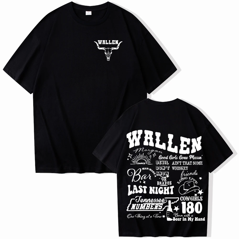 Wallen & Bull Skull Cowboy Country Western Long Live Cowgirl Tshirt Unisex Harajuku Short Sleeve Shirts Fans Gift