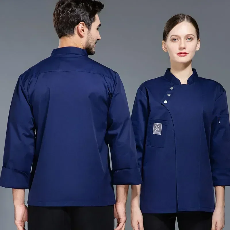 Ristorante Chef cappotto cameriere giacca da lavoro Unisex cuoco top uniforme da cucina lunga cameriera manica corta da indossare