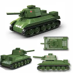 New World War II Military Weapons T-34/72 Medium Tank Model Building Blocks Bricks Classics WW2 Army Soldiers Kids Toy Gifts