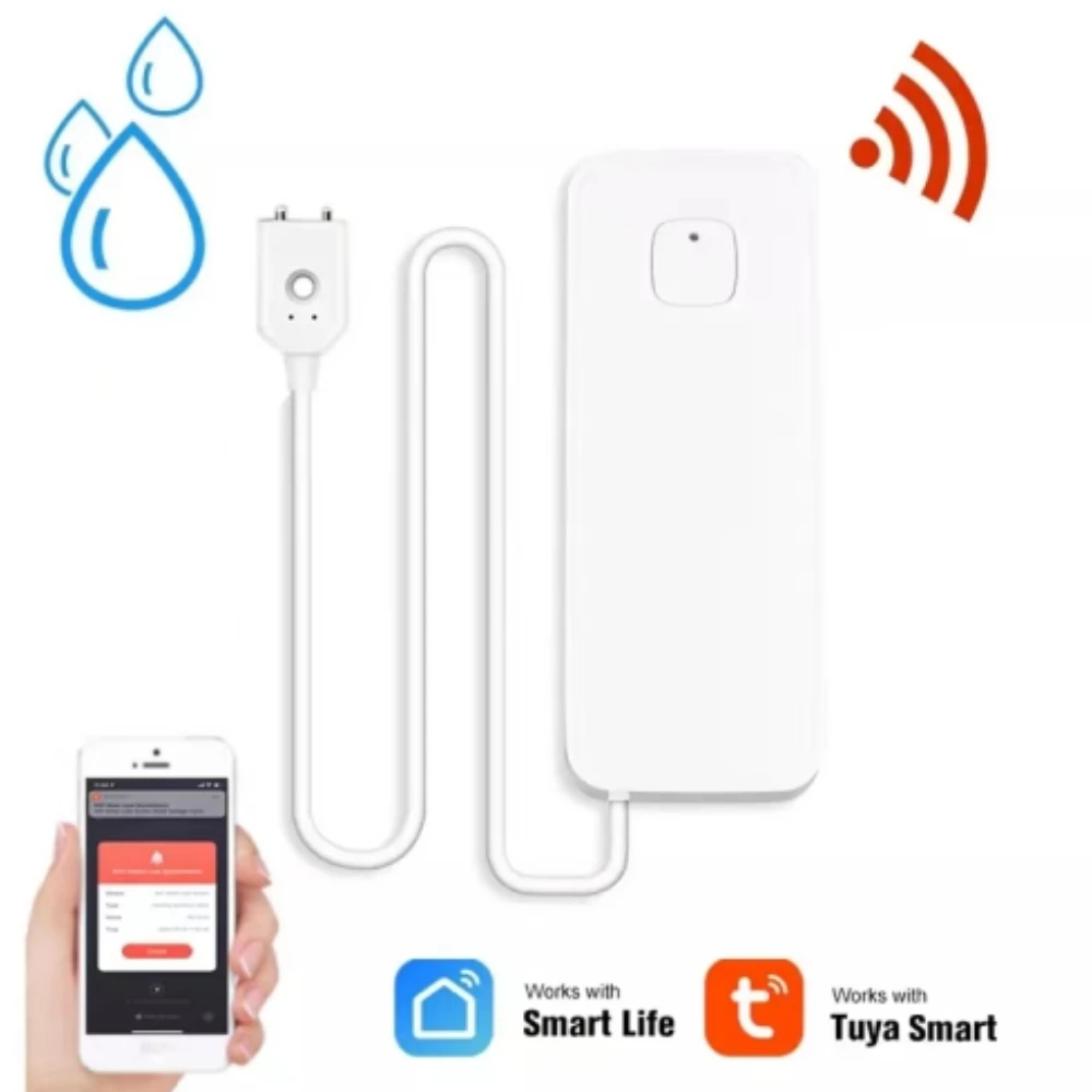 Tuya inteligente detector de vazamento de água wifi sensor de vazamento de água sensor de nível de água excesso alarme de segurança funciona com